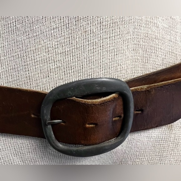 Vintage Latigo Cowhide Handtooled Painted Mushroom Belt, Size 34, Preowned - Picture 4 of 14